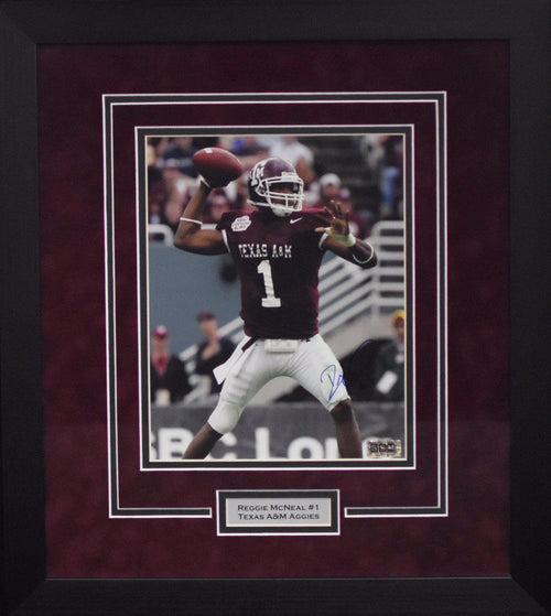 Reggie McNeal Autographed Texas A&M Aggies 8x10 Framed Photograph (Vertical)