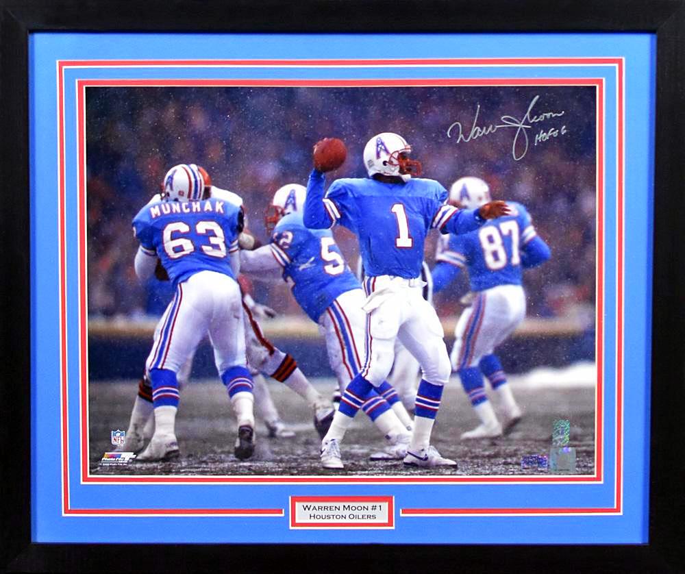 Oilers Run & Shoot 16x20 Photo Signed By (5) with Warren Moon