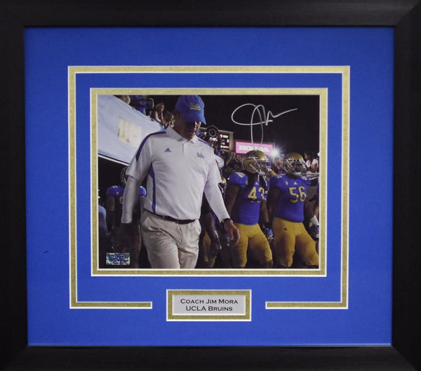 Jim Mora Autographed UCLA Bruins 8x10 Framed Photograph (Tunnel)