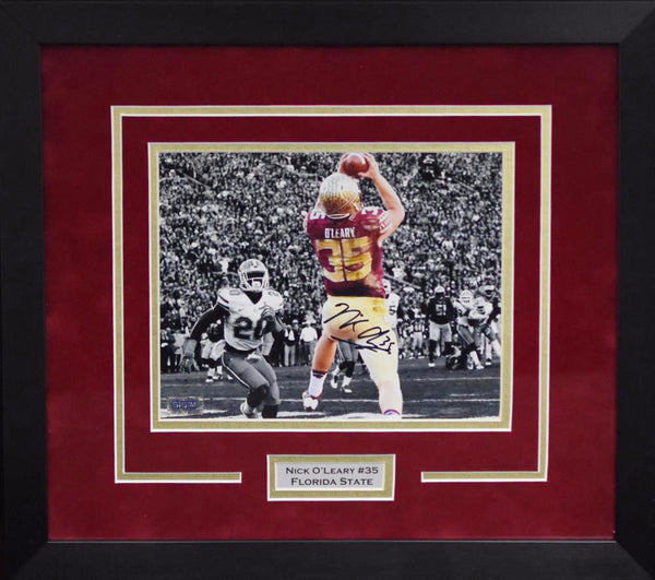 Nick O'Leary Autographed Florida State Seminoles 8x10 Framed Photograph - Spotlight