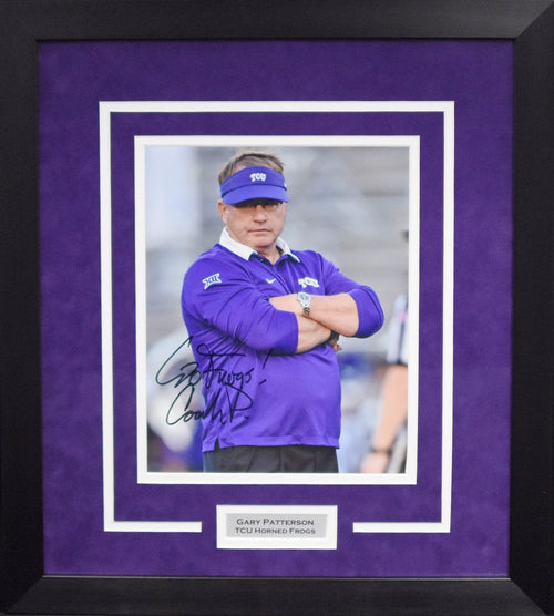 Gary Patterson Autographed TCU Horned Frogs 8x10 Framed Photograph (Solo)