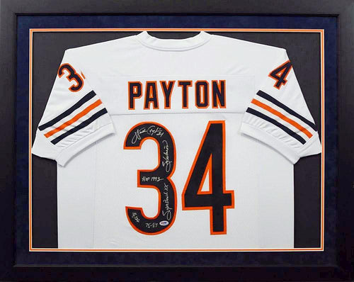 Walter Payton Autographed Chicago Bears #34 Framed Jersey