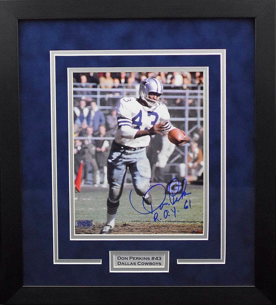 Don Perkins Autographed Dallas Cowboys 8x10 Framed Photograph