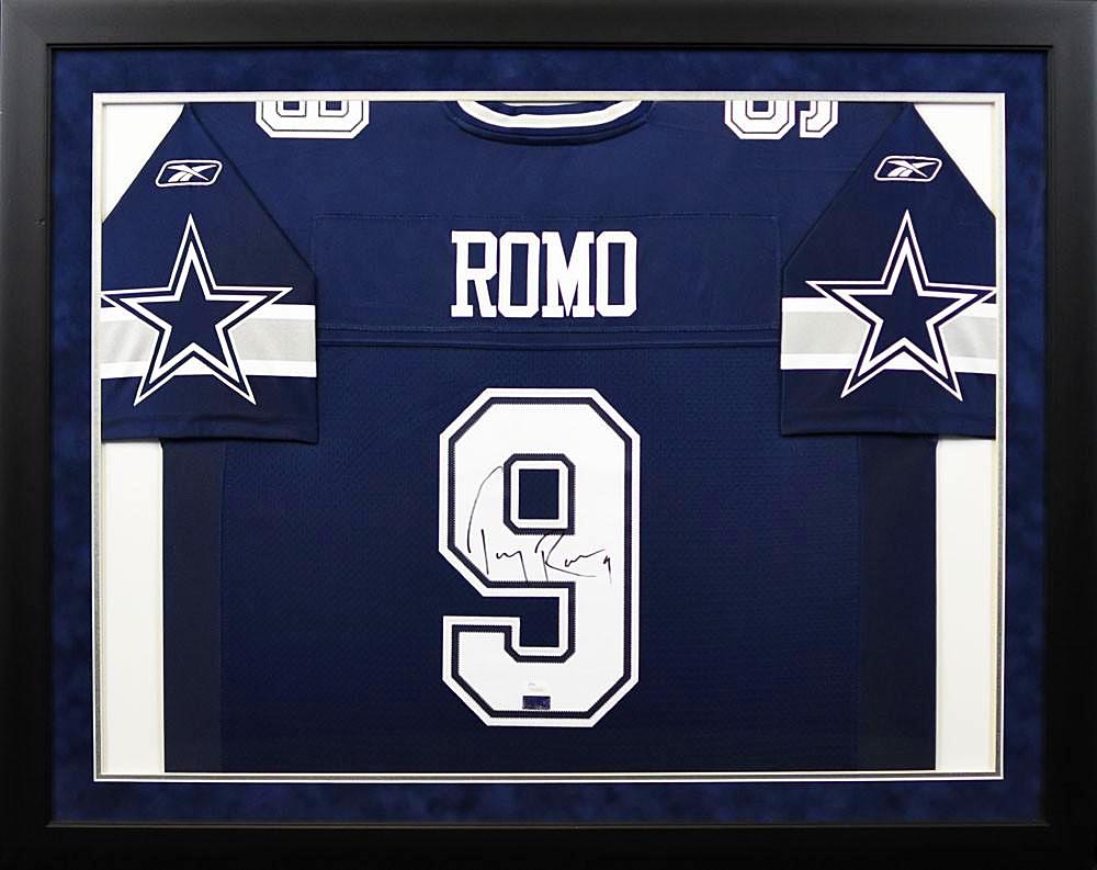 Tony Romo Autographed Framed Cowboys Jersey