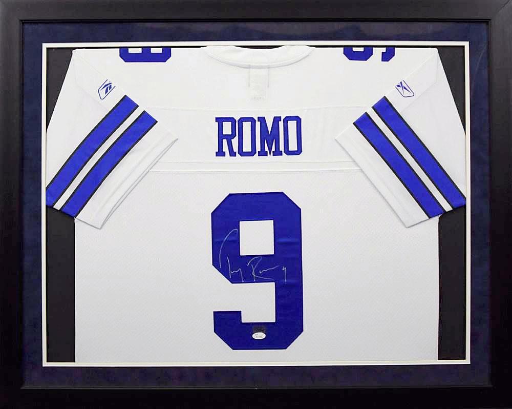 Tony Romo Autographed Dallas Cowboys #9 Reebok Premier Framed Jersey - White