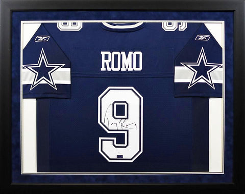 Tony Romo Autographed Dallas Cowboys #9 Reebok Premier Framed Jersey - White