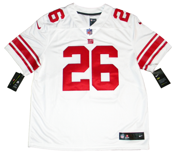 New York New York Giants No26 Saquon Barkley Men's Nike Flocked Leopard Print Vapor Limited NFL Jersey White