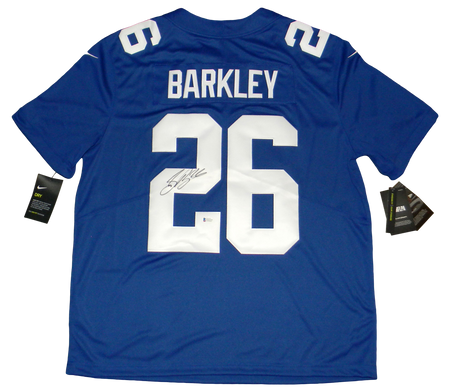 Saquon Barkley Autographed New York Giants White Nike Limited Jersey