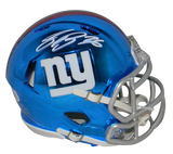 Saquon Barkley Autographed New York Giants Chrome Speed Mini Helmet