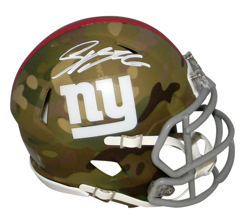 Saquon Barkley Autographed New York Giants Camo Speed Mini Helmet