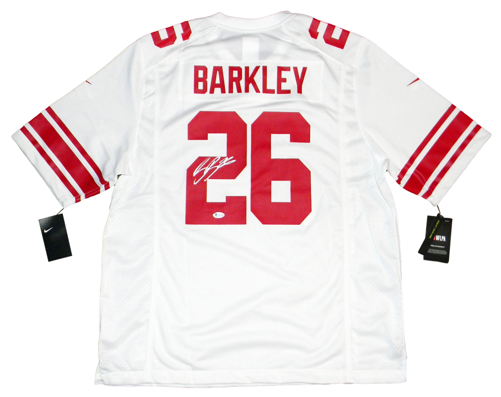 Saquon Barkley Autographed New York Giants White Nike Jersey – Signature  Sports Marketing