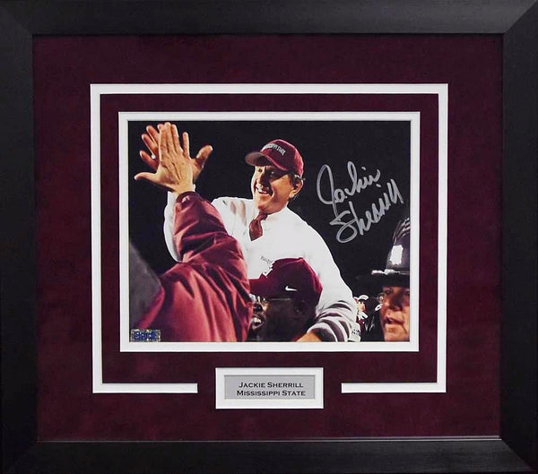 Jackie Sherrill Autographed Mississippi State Bulldogs 8x10 Framed Photograph