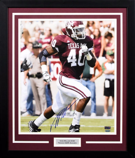 Damontre Moore Autographed Texas A&M Aggies 8x10 Framed Photograph