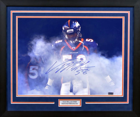 Von Miller Autographed Denver Broncos 8x10 Framed Photograph