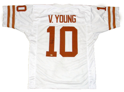 Vince Young Autographed Texas Longhorns (White #10) Custom Jersey