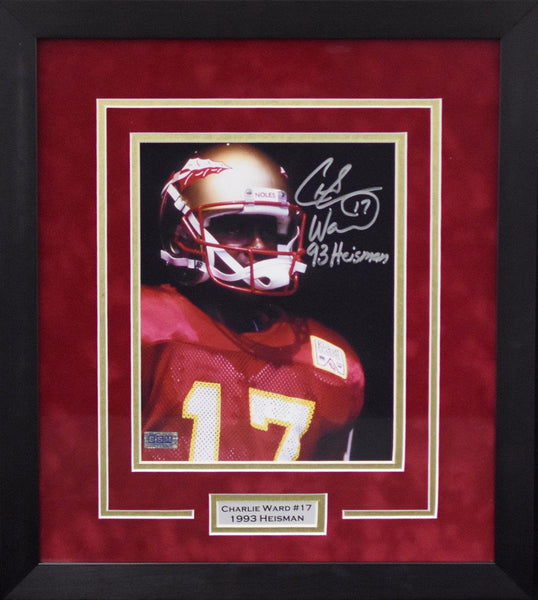 Charlie Ward Autographed Florida State Seminoles 8x10 Framed Photograph - Tunnel