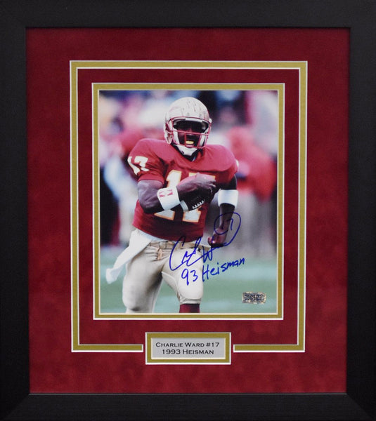 Charlie Ward Autographed Florida State Seminoles 8x10 Framed Photograph - Running