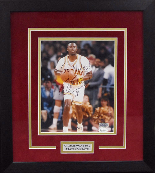 Charlie Ward Autographed Florida State Seminoles 8x10 Framed Photograph - Solo