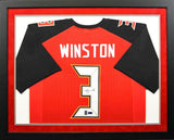 Jameis Winston Autographed Tampa Bay Buccaneers #3 Framed Jersey
